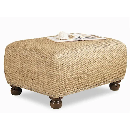 Water Hyacinth Ottoman with Bun Feet